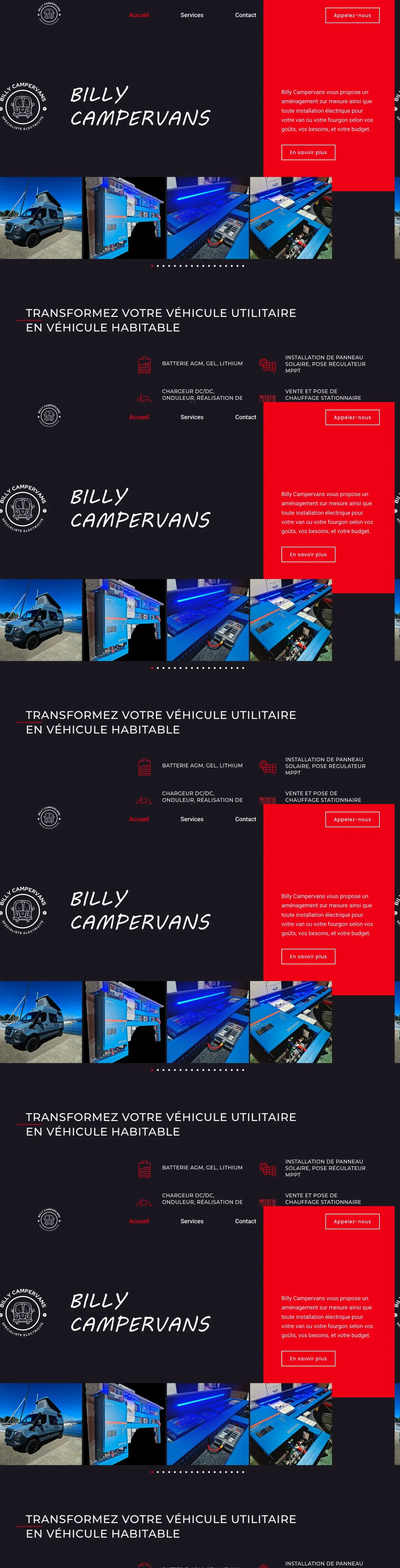 Billy Campervans — projet client SEO WEB