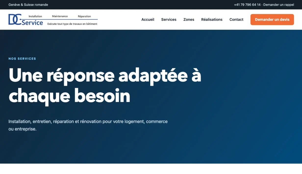 DC Service · Le contenu et les services vus plus en détail
