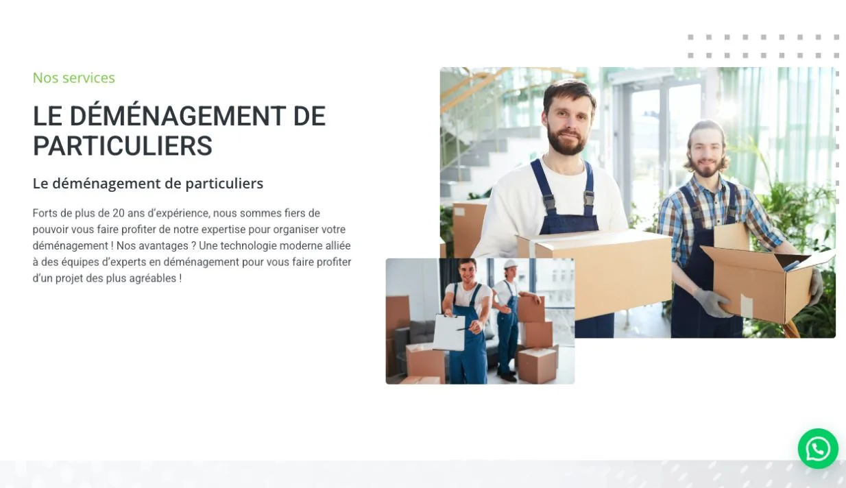 Présentation du déménagement de particuliers