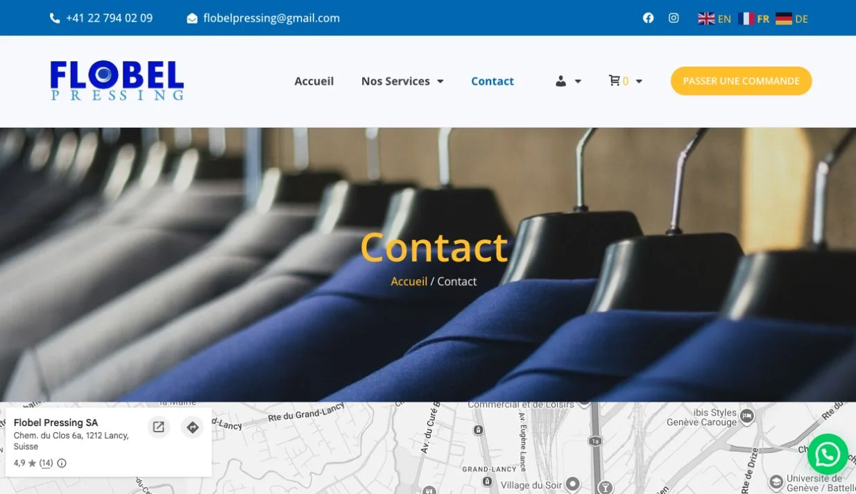 Flobel Pressing · Le contenu et les services vus plus en détail