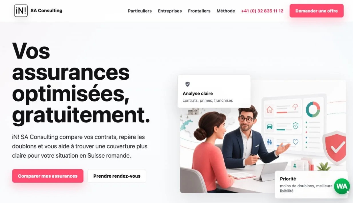 iN! SA Consulting — projet client SEO WEB