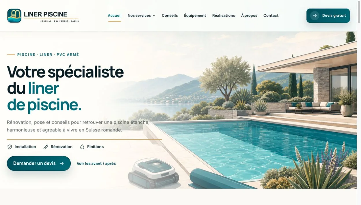 Liner Piscine — projet client SEO WEB