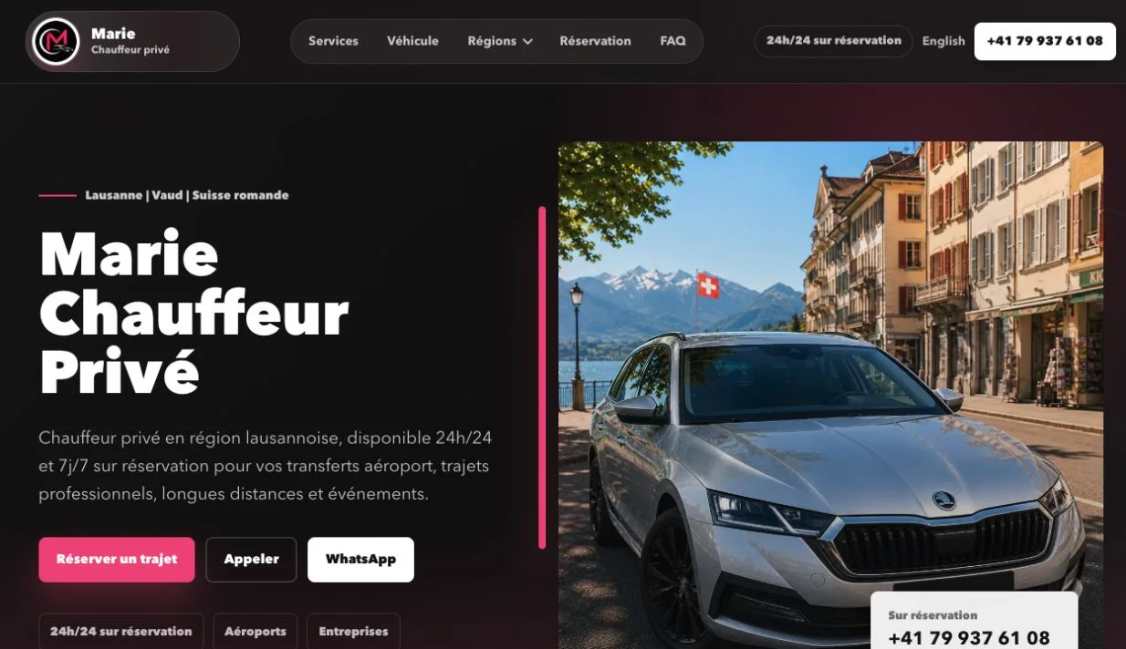 Marie Chauffeur Privé — projet client SEO WEB