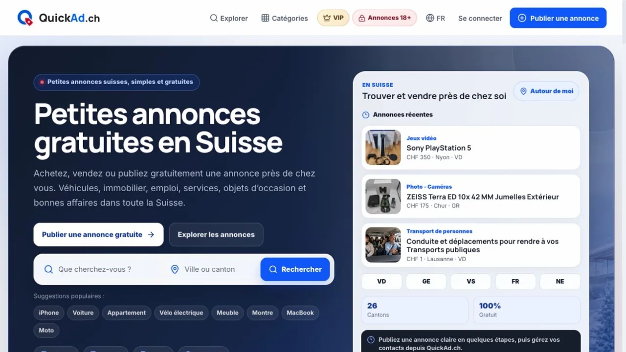 QuickAd.ch — projet de site internet