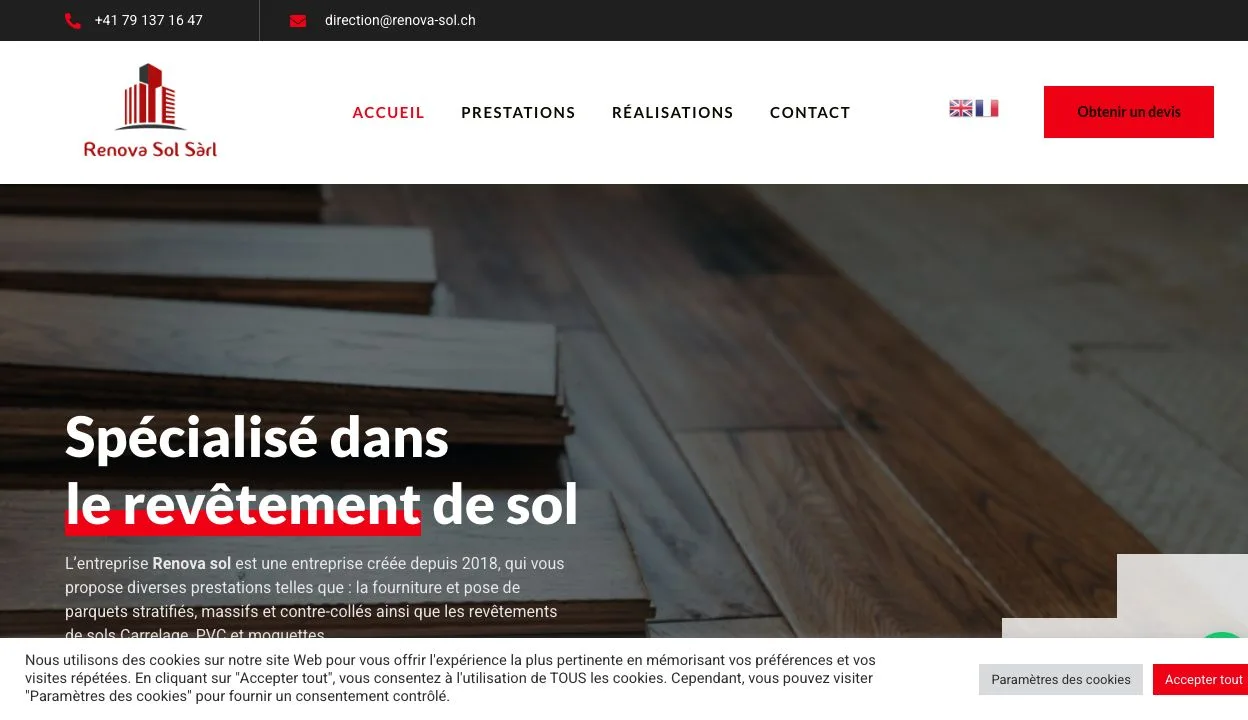 Renova Sol Genève — projet client SEO WEB