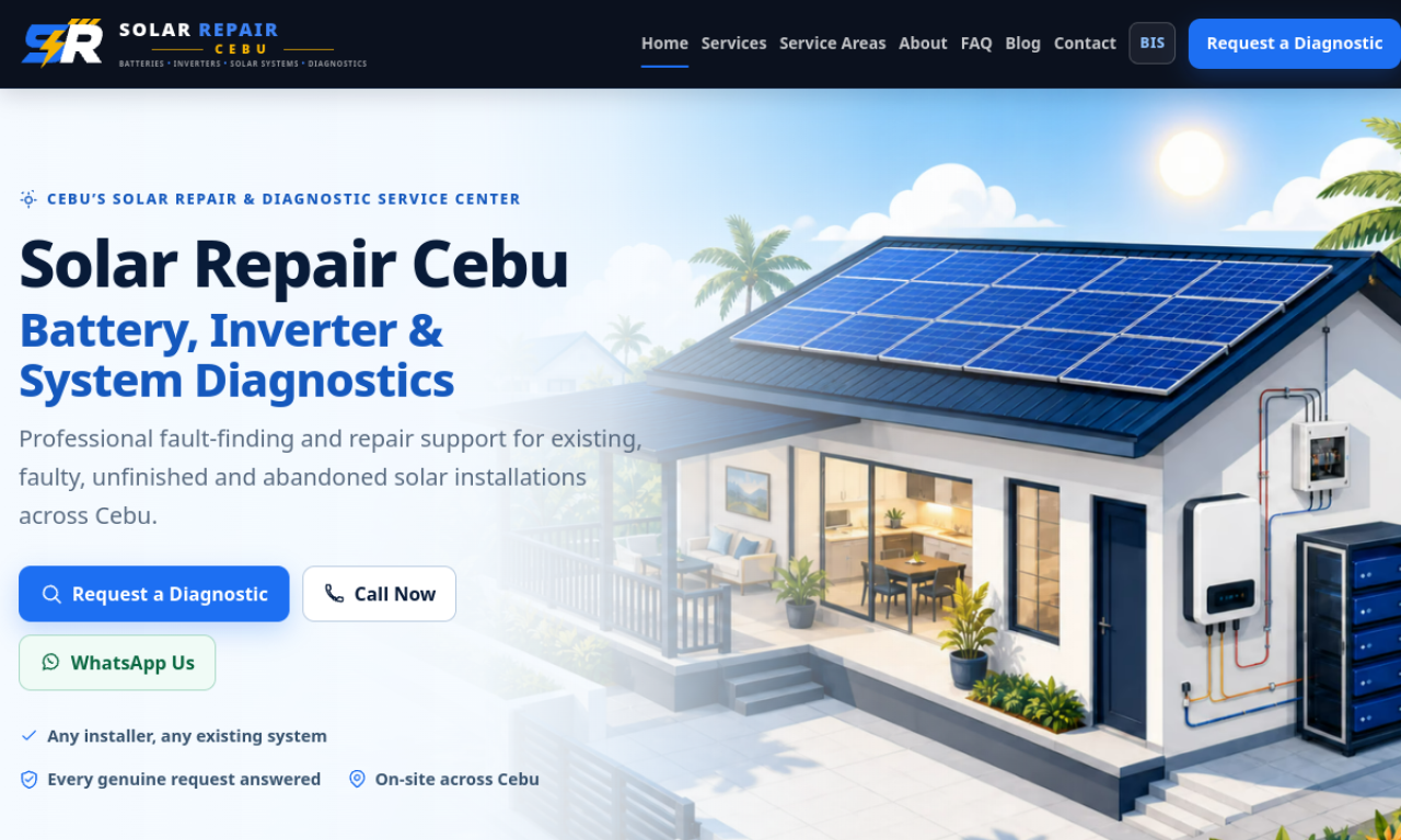 Solar Repair Cebu — projet de site internet