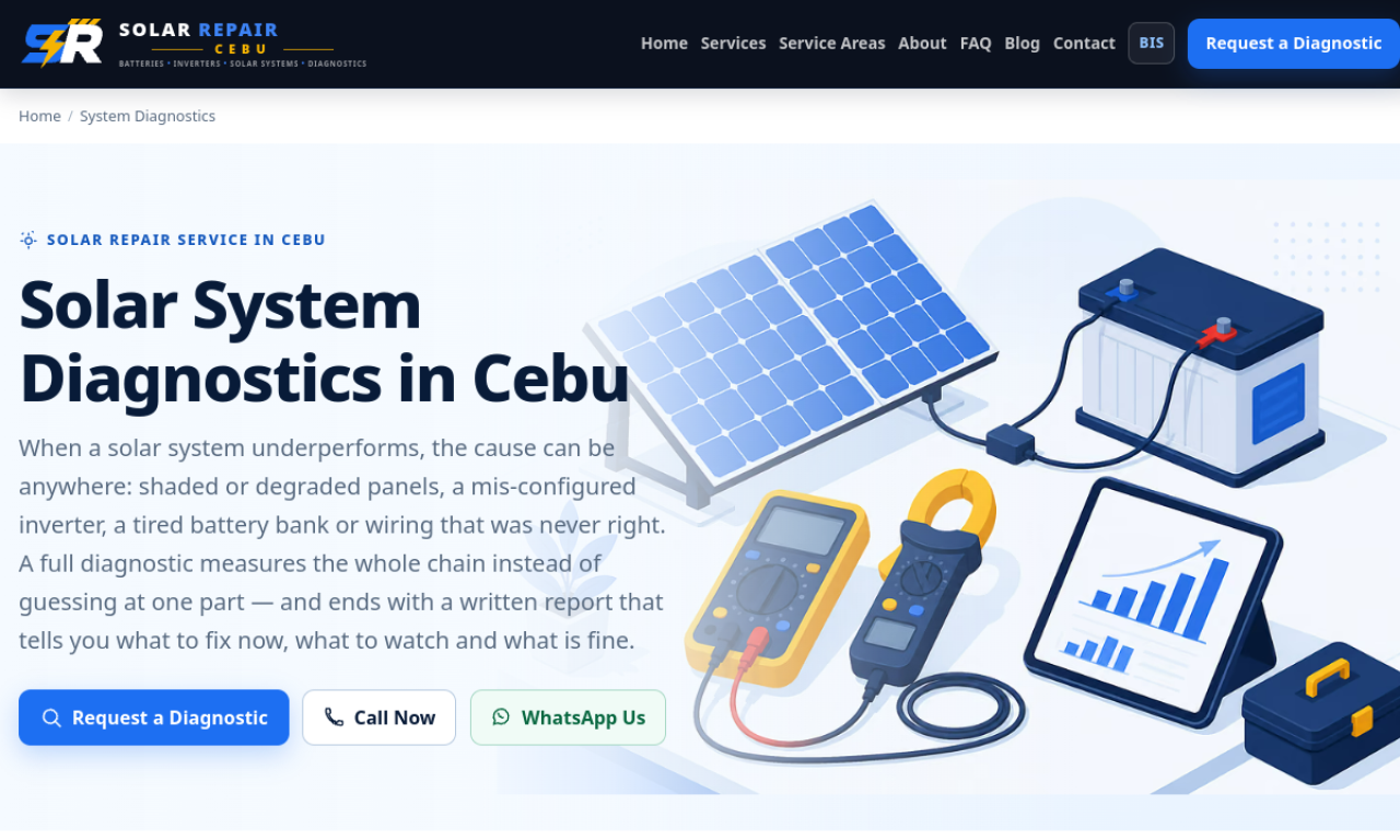 Solar Repair Cebu · Le contenu et les services vus plus en détail