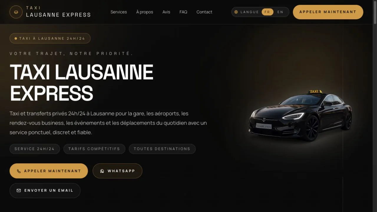 Taxi Lausanne Express — projet de site internet