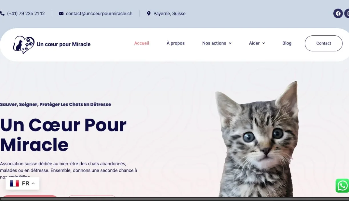 Un Cœur pour Miracle — projet client SEO WEB