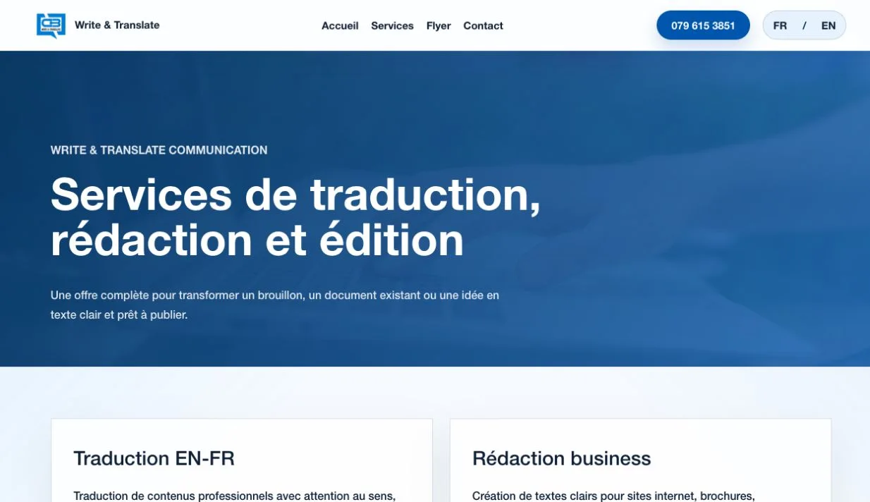 Write & Translate · Le contenu et les services vus plus en détail