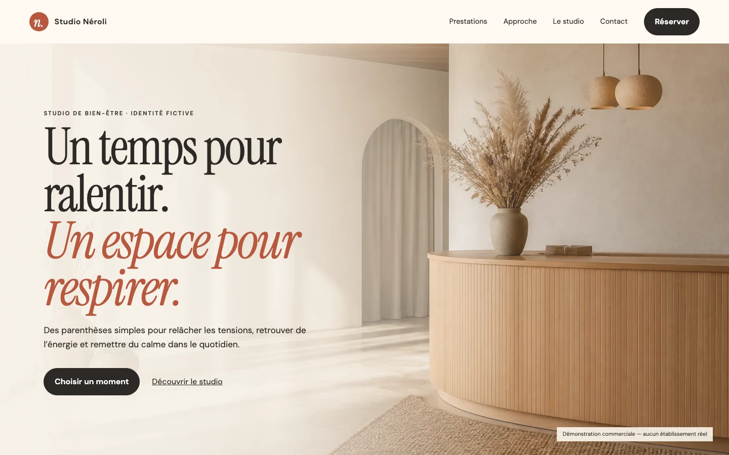 Présentation du modèle fictif Studio Néroli