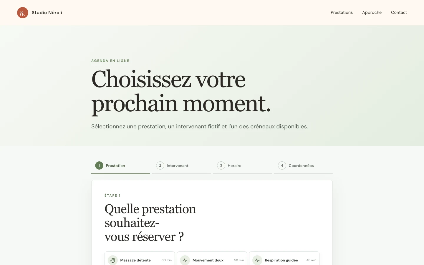 Expérience pensée pour mobile — Studio Néroli