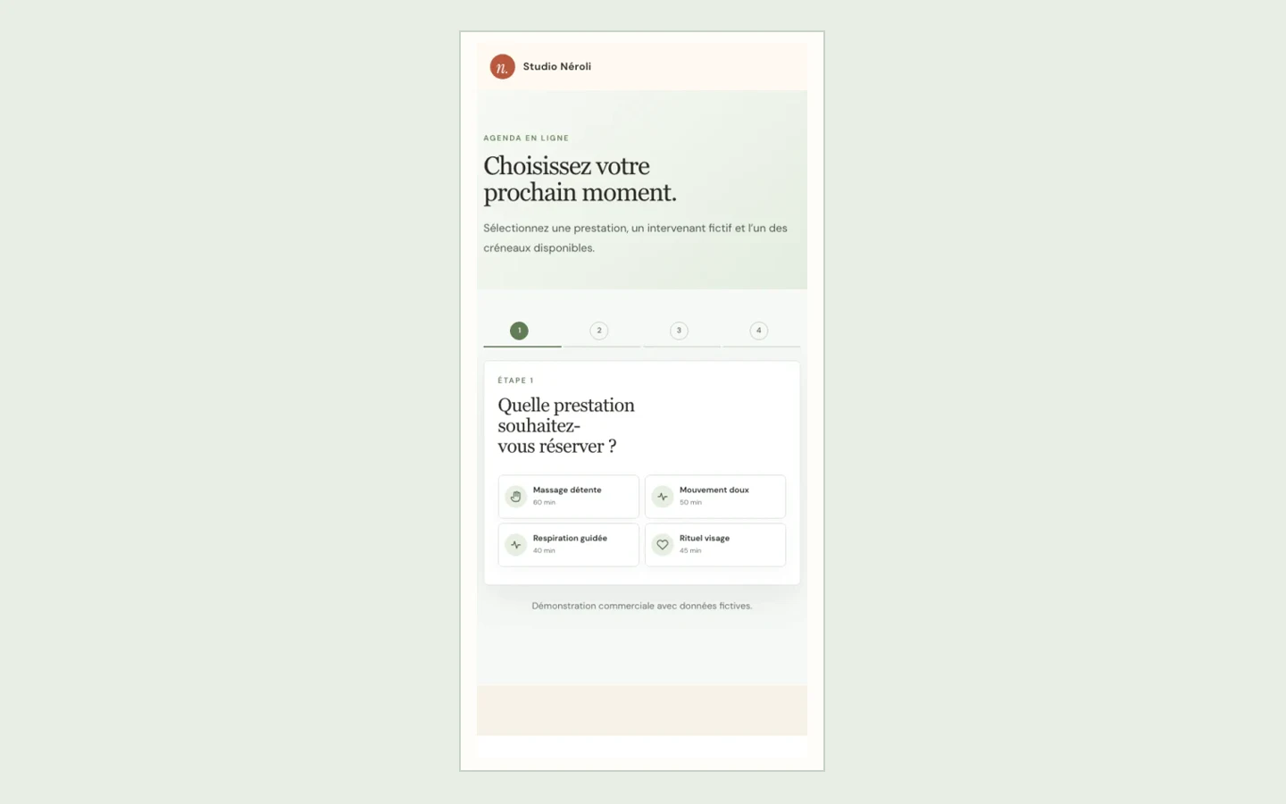 Produit responsive complet — Studio Néroli