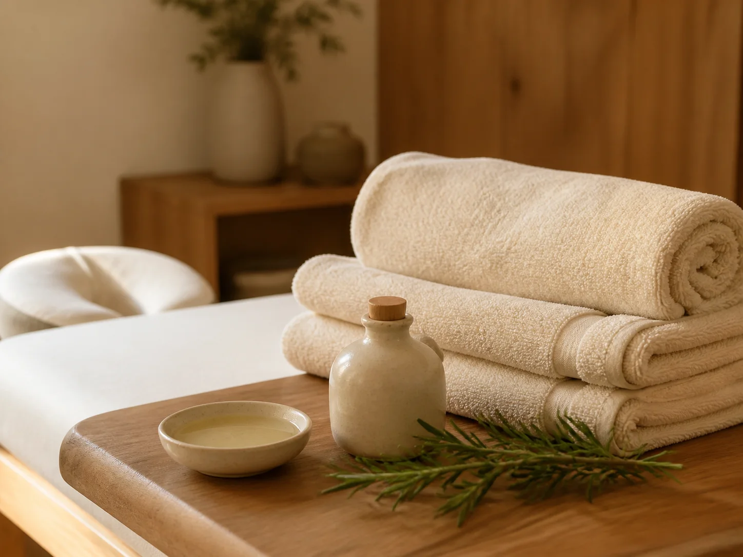 Préparation fictive pour un massage de détente